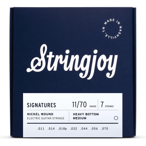 7 String Signatures Electric Guitar Strings, 11-70 Heavy Bottom Medium Gauge, 7-String Nickel, Electric Guitar Accessories, Replacement Guitar Strings for Electric Guitar