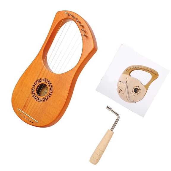 7 String Wooden Harp With Warm Natural Sound Ideal For Home Concerts Music Education Beginner with Friendly Materials