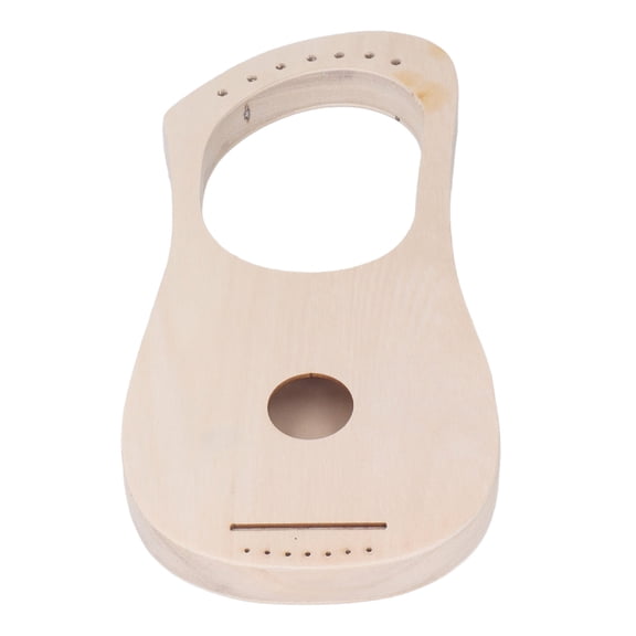 7 Strings DIY Lyre Harp Kit Wooden Basswood Body Handcraft Paintable String Instrument with Tuning Wrench Bone Saddle Bridge Pins 13.4x7.5x1.6 Inches / 34x19x4 cm