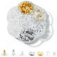thumbnail image 1 of 7 Styles 500PCS Earring Backs for Studs, Clear Plastic Hypoallergenic Metal Rubber Silicone Earring Backs Bullet Clutch Stoppers Replacement Kits for Fish Hook Earring Studs Hoops, 1 of 7