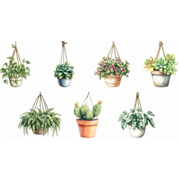7 Styles Hanging Plants Vinyl Decal Stickers Succulents Hanging Vines Vinyl Decal Self Adhesive Waterproof Car Window Stickers for Windows Cars Trucks Skateboard Wall Cup Laptop Notebook for making