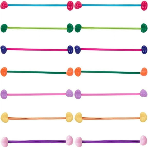 7 Styles Heart Ball Hair Ties Candy Color Double Ball Bobbles Hair Beads Elastic Bauble Cute Ponytail Twin Balls Holders No Damage Acrylic Hair Accessories for Women Colourful Gift Mixed Color 1set