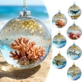 thumbnail image 1 of 7 Styles Marine Animal Christmas Ornaments Set, 2D Acrylic Sea Creature Coastal Theme Decor for Christmas Tree (G), 1 of 4