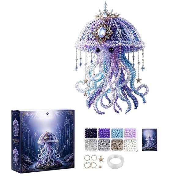 7 Styles Ocean Creature Beaded Handcraft Making Kit, Premium Plastic Bead DIY Jewelry Craft Material Set, Complete Accessory Pack for Adult Handmade Necklace Bracelet Keychain Ornament Creation,E