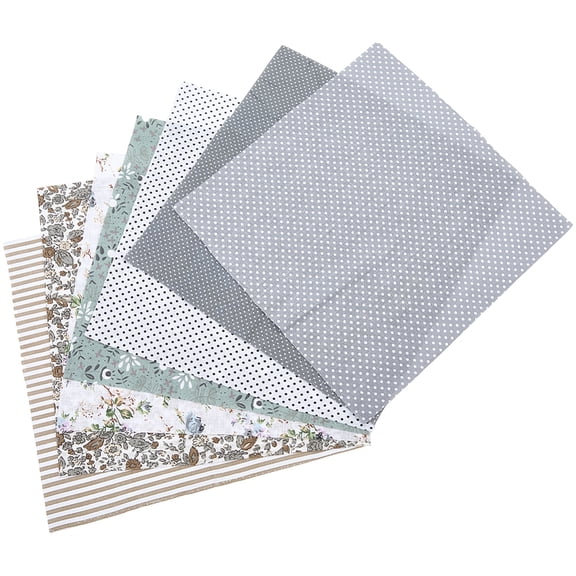7 Styles Quilting Cotton Squares Sheets Floral Craft Fabric Fat Quarter Bundles Grey Sewing Patchwork Cloth Dot Pattern Artcraft