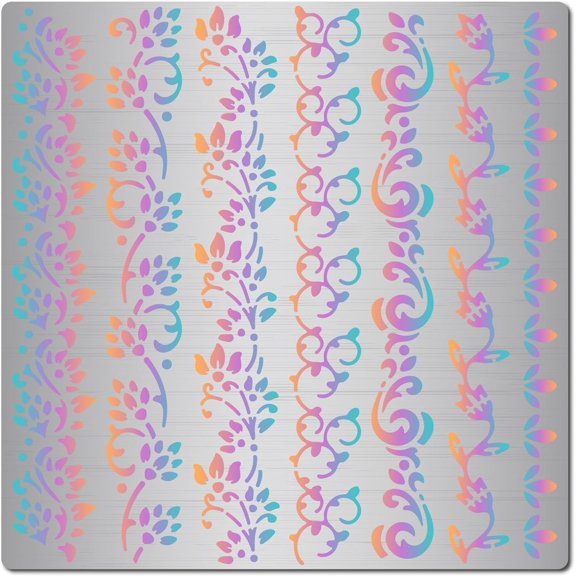 7 Styles Reusable Flower Border Metal Stencil Floral Plant Painting Stainless Steel Templates