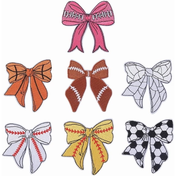 7 Styles Sports Ball Patches for DIY Crafts Embroidered Sew On Iron On Patches Sports Style Embroidery Applique Badge Emblem for DIY Women Jeans Jackets Backpacks Hats Clothing Decorations