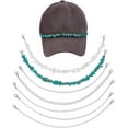 thumbnail image 1 of 7 Styles Trucker Hat Chains Hip-Pop Style Cap Charms DIY Pearl/Turquoise/Metal Decoration Chains for Mesh Baseball Cap Bill Hat Party Supplies 25cm DIY, 1 of 7