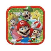 7" Super Mario Party Paper Square Plate, 8ct
