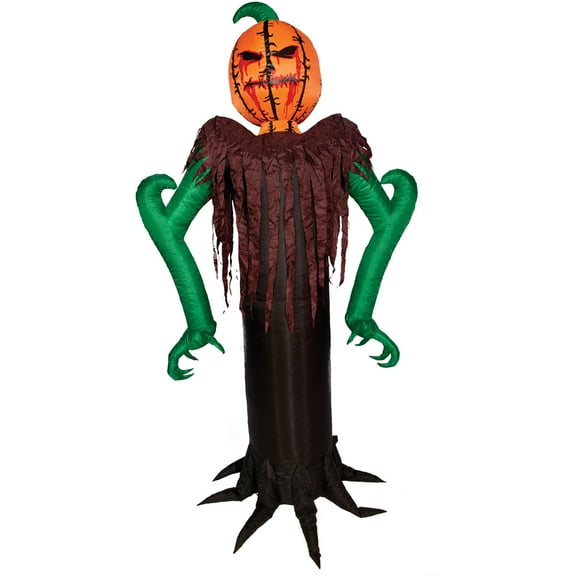 7' Tall Inflatable Scary Horror Dark Pumpkin Head Halloween Yard Lawn Decoration