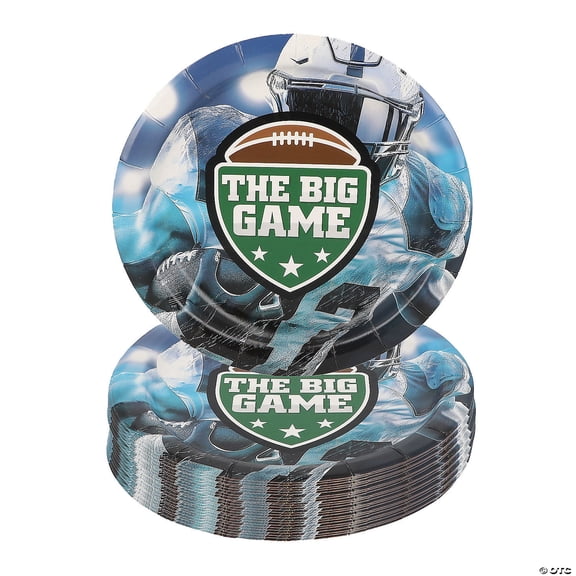 7" The Big Game Party Disposable Paper Dessert Plates - 24 Pieces