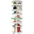 thumbnail image 1 of 7-Tier 360° Rotating Shoe Rack Tower with Lockable Wheels & Elevated Boot Storage - Space-Saving Organizer for Entryway, Closet, Bedroom, 1 of 8