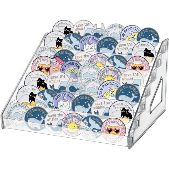 7-Tier Acrylic Badge Display Risers Stands Coins Minifigures Tiered Organizer Holder Clear Finished Product:31x27x18.5cm