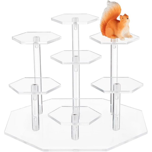 7 Tier Acrylic Display Riser Stand Minifigures Display Risers Octagon