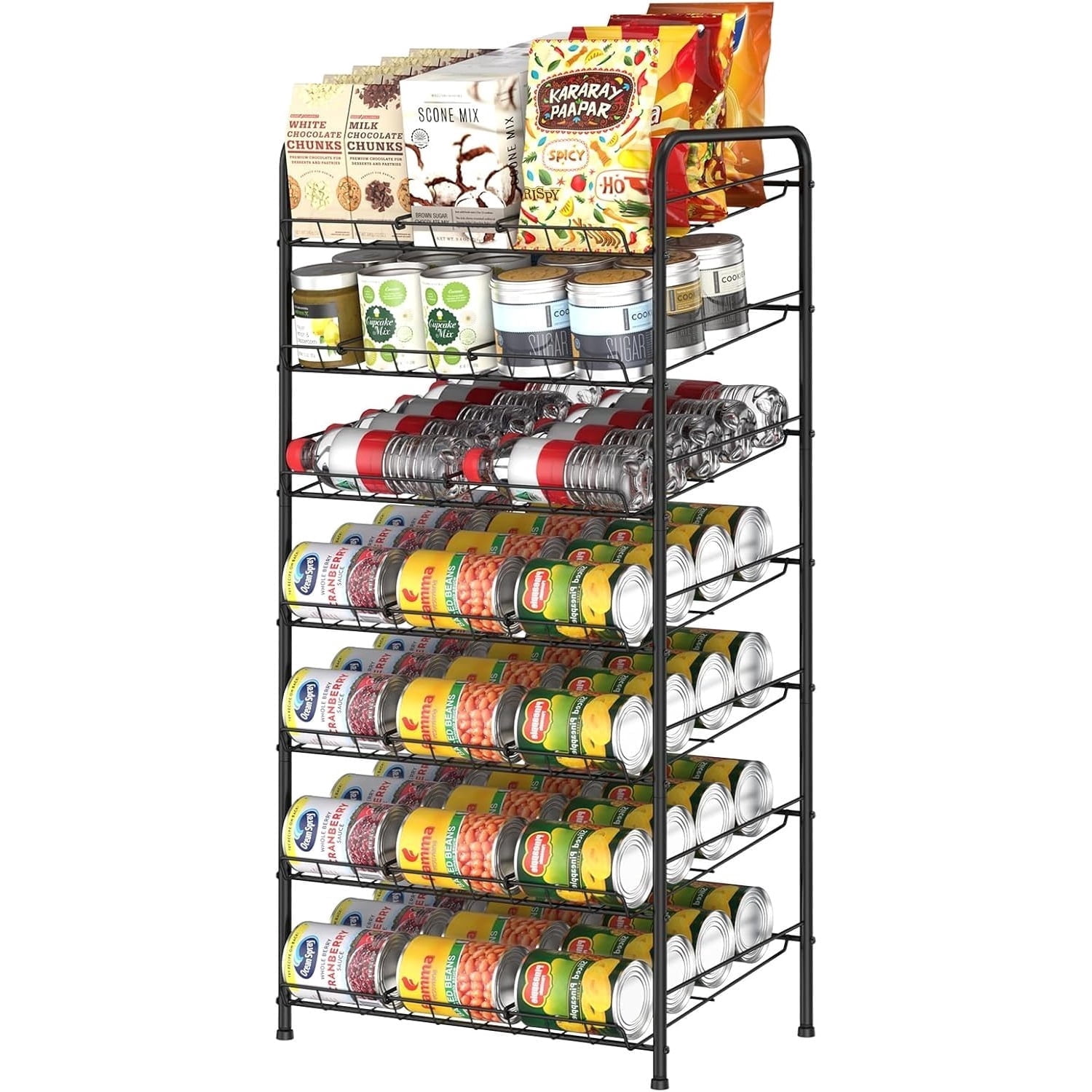 Sunexinlo Holds up to 84 Cans 7 - Tiers Pantry Can Storage Dispenser ...