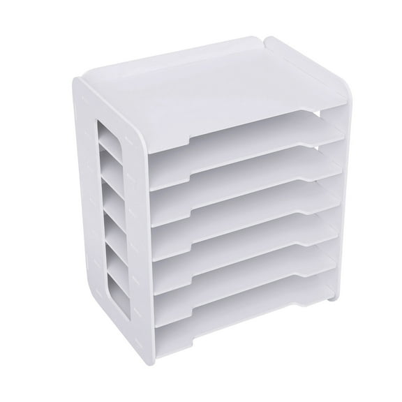 7-Tier File Organizer for Desktop, Vertical Document Holder, Space-Saving Paper Manager, Durable PVC Material, Easy to Install, Perfect for Home and Office Use