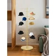 thumbnail image 1 of 7-Tier Industrial Hat Rack Stand with Wheels, Heavy Duty Rustic Metal Pipe Display for Retail Stores and Home Entryways (Gold), 1 of 9