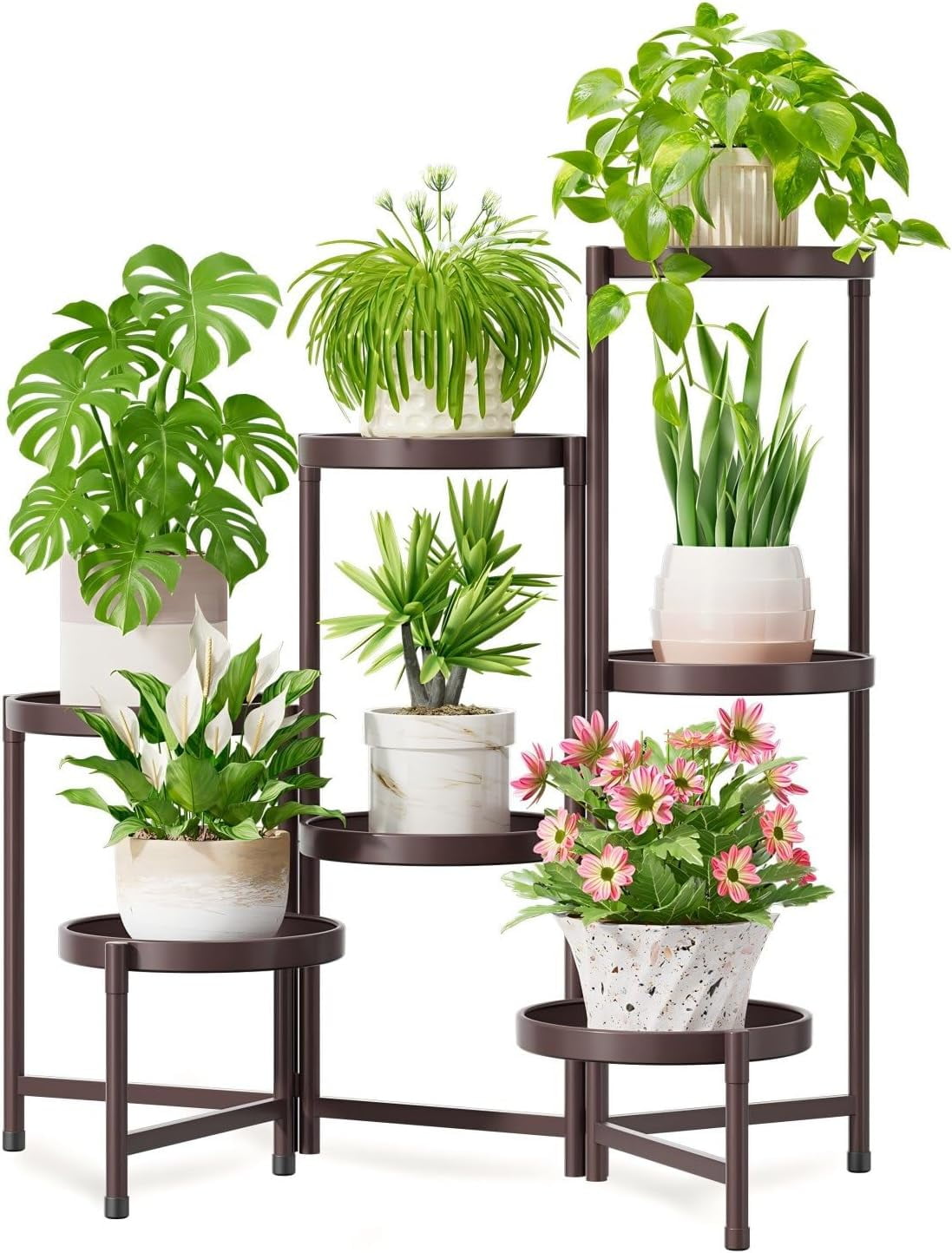 7 Tier Large Plant Stand Indoor, 10 Inch Wide Tall Corner Metal Plant ...