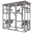 thumbnail image 1 of 7-Tier Outdoor Catio Enclosure for Cats, Large Cat House with 5 Platforms, 2 Sleeping Boxes & Wide Front Door, 71.2x34.6x66.5 Inch, 1 of 7