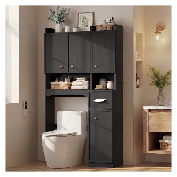 7-Tier Over Toilet Storage Cabinet, 2-in-1, Separable Bathroom Storage