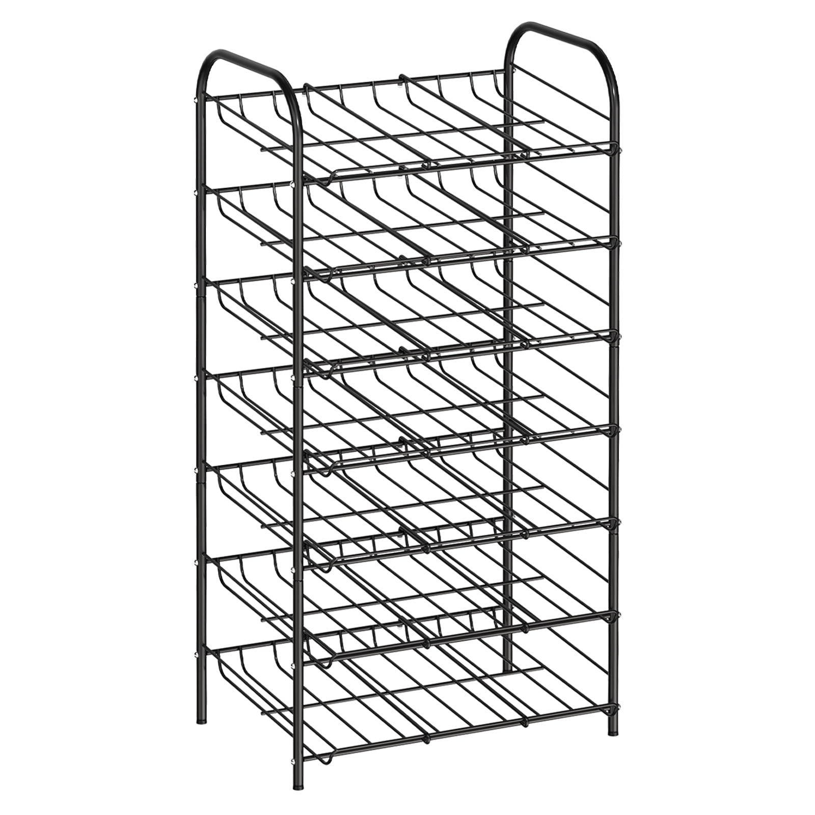 7 Tier Pantry Can Organizer, Large Capacity Can Rack for Kitchen & Cabinet Storage, Black
