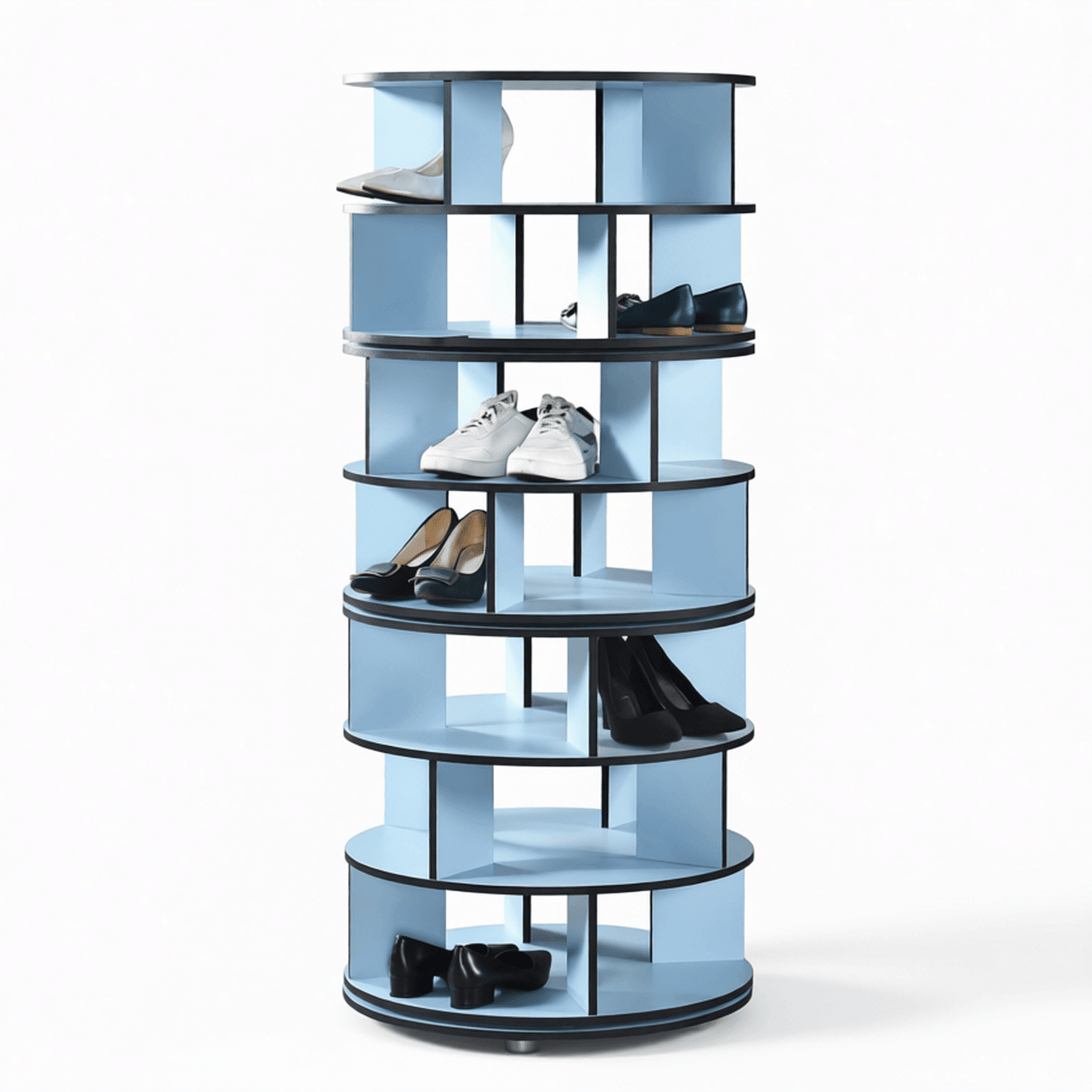 7-Tier Rotating Shoe Rack Tower, 360° Revolving Spinning Storage ...