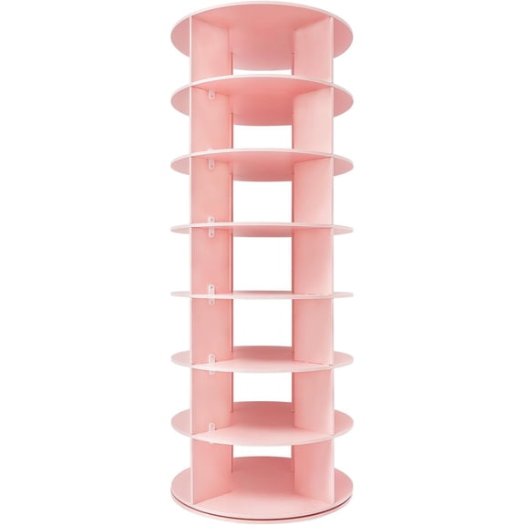 7 Tier Rotating Shoe Rack Tower, Free Standing 360  Spinning Shoe Organizer, Space Saving Storage Organizer, Vertical Revolving Shoe Rack Storage Round Carousel for Entryway, Closet & Bedroom