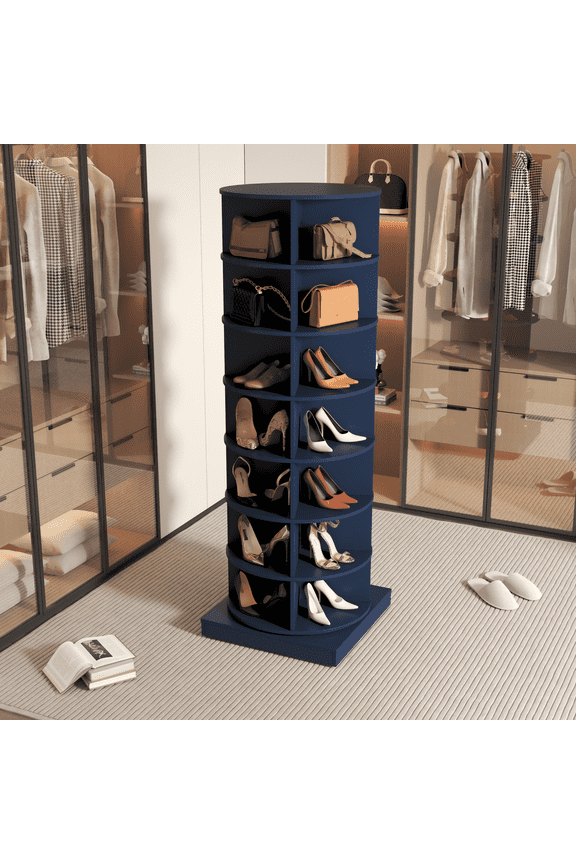 7-Tier Rotating Shoe Rack Tower, Spinning Shoe Display, 360° Rotating Shoe Rack Storage Rotating Organization for Handbag Closet
