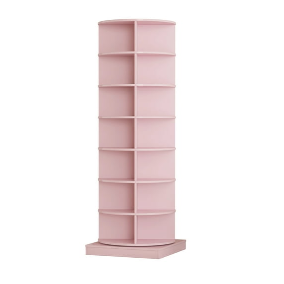 7 Tier Rotating Shoe Rack Tower Spinning Shoe Display,Pink