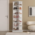 thumbnail image 1 of 7-Tier Rotating Shoe Tower, 360 Spinning, Free Standing Vertical Shoe Rack Holds Over 28 Pairs, Revolving Storage Organizer for Living Room Hallway (7-Tier, White), 1 of 15