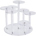 thumbnail image 1 of 7-Tier Round Figure Display Stand Multilevel Acrylic Risers Clear Display Tower Jewelry Display Stands for Rings Earrings Mini Figurines Collectibles Dolls, 1 of 8