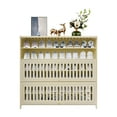 thumbnail image 1 of 7-Tier Shoe Cabinet, Shoe Cabinet with Flip-up Doors White 110*32*106cm, 1 of 14