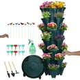 thumbnail image 1 of 7 Tier Stackable Planter Vertical Garden With Various Accessories for Vegetables, Flowers, Herbs, Succulents, Microgreen Gardening - Green, 1 of 7