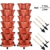 Size: 2 Sets, Shape: 7-Tier, and Actual Color: Red