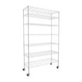 thumbnail image 1 of 7 Tier Storage Shelves With Height Adjustable And Wheels, Heavy Duty Storage Wire Rack Metal Shelves for Warehouse, Pantry, Closet, Kitchen, Total Weight Capacity 2450 LBS, Easy To Clean, White, 1 of 9