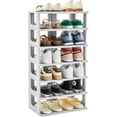 7Tier Tall Shoe Rack, Narrow Shoe Rack, HeightAdjustable, Shoe