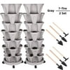 Size: 2 Sets, Shape: 7-Tier, and Actual Color: Gray