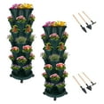 thumbnail image 1 of Gamexcel 7-Tier Green Stackable Vertical Garden Planter with Wheels and Tools (2 Count), 1 of 6