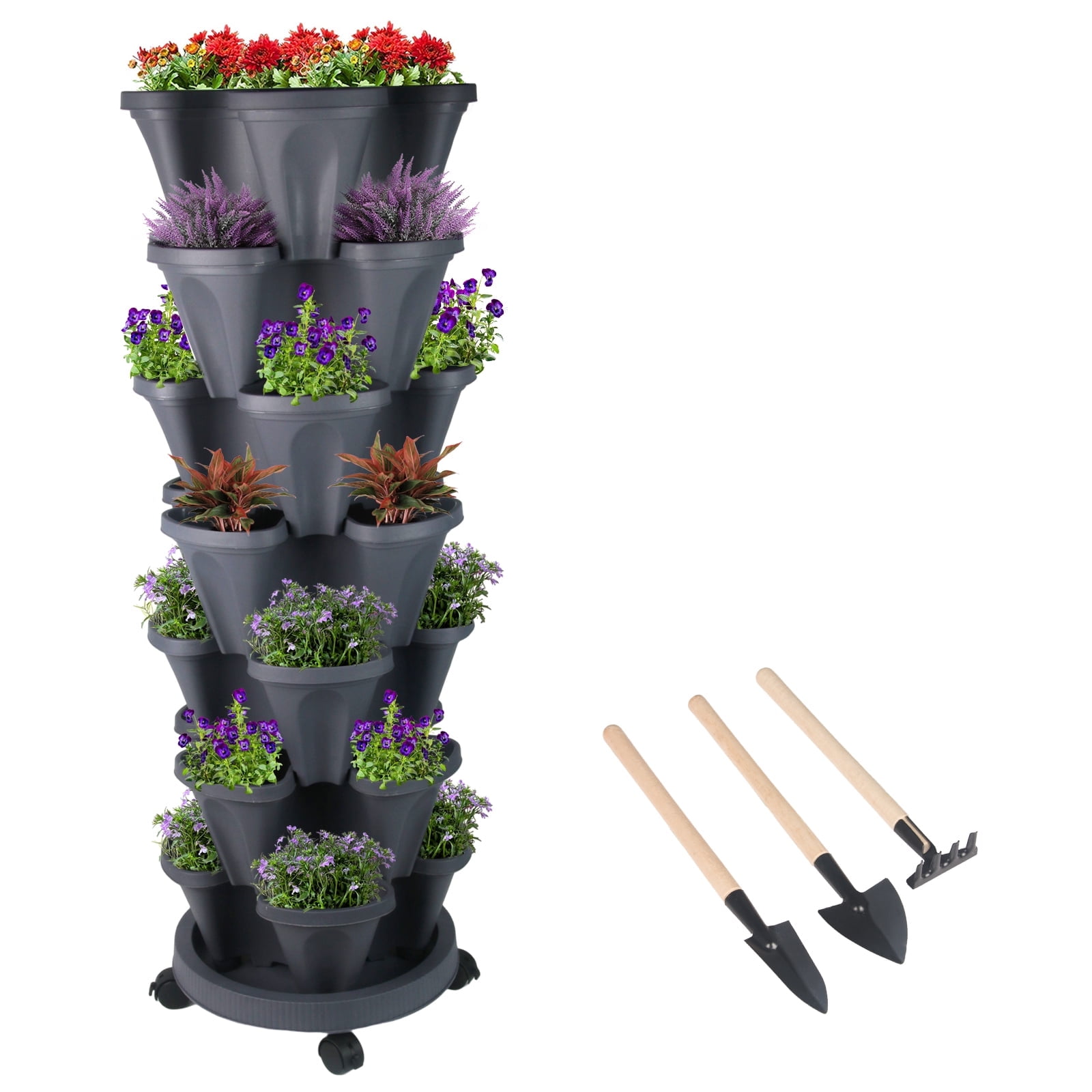 DUNCHATY Stackable Planters 7 Tier Vertical Garden Planting - Want It All