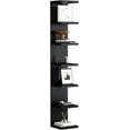 thumbnail image 1 of 7 Tier Wall Shelf Unit,Black Lack Wall Shelf,Display Floating Shelf with LED Remote Control Light, 1 of 8