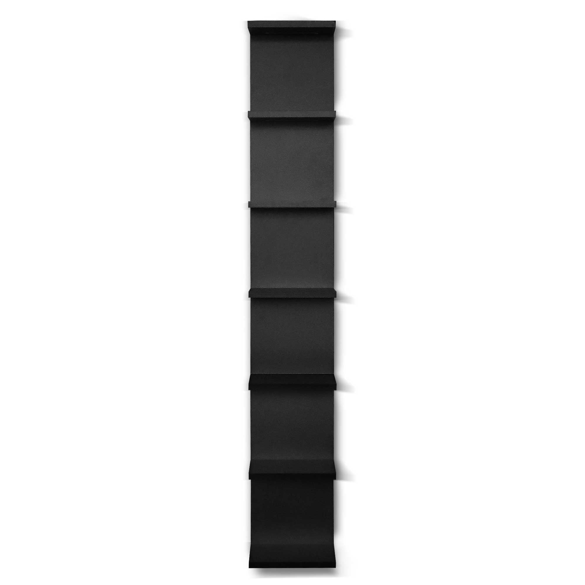 7-Tier Wall Shelf with 3 LED Lighting Modes, Multifunctional Wall Mounted Vertical Display Floating Shelf for Bedroom Living Room Vanity, Black