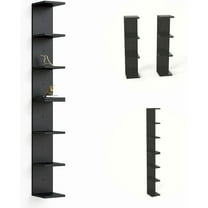 7 Tier White Floating Shelves, Wall Shelf Unit for Wall Decor Vanity Bedroom Living Room, Vertical Wall-Mount Shelves, Narrow Storage Shelving, 4-Tier Lack Display Shelf, 35.9 x 7.9 x 7.9 in Set of 2