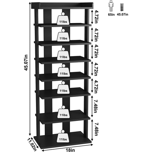 7Tier Wood Shoe Rack, Double Rows 7Tier Shoe Shelf, Shoe Storage