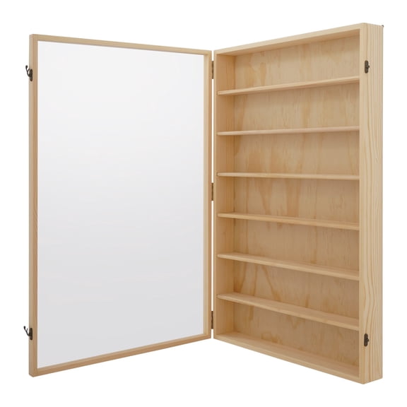 7 Tier Wooden Display Cabinet Display Case for Model Cars Small Rocks Figures Wall Mount Cabinet Rectangular Open Storage Organizer 22lbs Load-Bearing