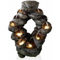 thumbnail image 1 of 7-Tiered Cascading Rock Fountain with LED Lights, 1 of 2