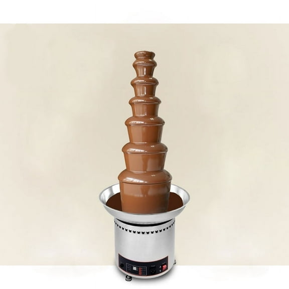 7 Tiers Chocolate Waterfall Fountain Commercial Chocolate Heated Melting Waterfall Machine Hot Cheese Fondue Tower 110V 17.6lbs Capacity