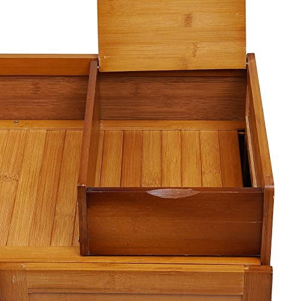 7 Tiers Entryway Shoe Storage Cabinet, 3-Door Bamboo Shoe Cabinet ...