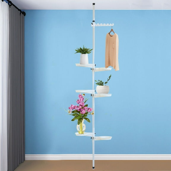 7 Tiers Indoor Tension Rod Plant Holder Pole Flower Pot Display Stand Rack Holder for Homes, Offices