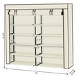 thumbnail image 1 of 7 Tiers Portable Shoe Rack Closet Fabric Cover Shoe Storage Organizer Cabinet Beige, 1 of 8