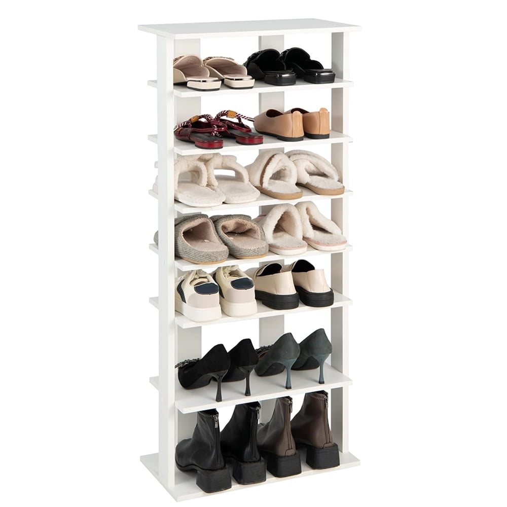 7 Tiers Shoe Rack, Double Rows Vertical Rack, Tall Narrow Shoe ...